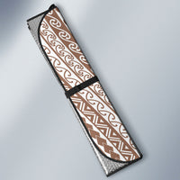 Tahiti Plumeria Tribal Pattern Auto Sun Shade Wave Style Brown LT05 - Polynesian Pride
