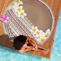 Tahiti Plumeria Tribal Pattern Beach Blanket Wave Style Brown LT05 - Polynesian Pride