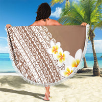 Tahiti Plumeria Tribal Pattern Beach Blanket Wave Style Brown LT05 - Polynesian Pride