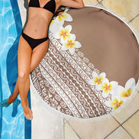 Tahiti Plumeria Tribal Pattern Beach Blanket Wave Style Brown LT05 - Polynesian Pride