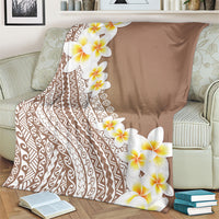 Tahiti Plumeria Tribal Pattern Blanket Wave Style Brown LT05 - Polynesian Pride
