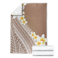 Tahiti Plumeria Tribal Pattern Blanket Wave Style Brown LT05 - Polynesian Pride