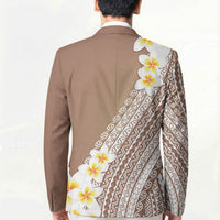 Tahiti Plumeria Tribal Pattern Blazer Wave Style Brown LT05 - Polynesian Pride