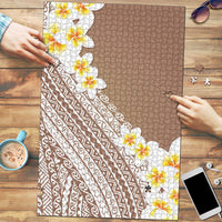 Tahiti Plumeria Tribal Pattern Puzzle Wave Style Brown LT05 Brown - Polynesian Pride