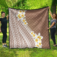 Tahiti Plumeria Tribal Pattern Quilt Wave Style Brown LT05 - Polynesian Pride