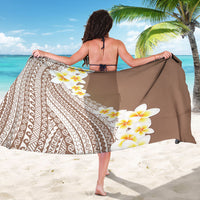 Tahiti Plumeria Tribal Pattern Sarong Wave Style Brown LT05 - Polynesian Pride