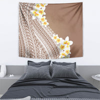 Tahiti Plumeria Tribal Pattern Tapestry Wave Style Brown LT05 - Polynesian Pride