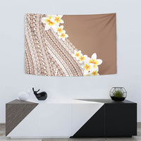 Tahiti Plumeria Tribal Pattern Tapestry Wave Style Brown LT05 - Polynesian Pride