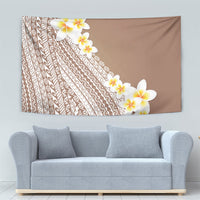 Tahiti Plumeria Tribal Pattern Tapestry Wave Style Brown LT05 - Polynesian Pride