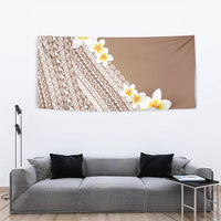 Tahiti Plumeria Tribal Pattern Tapestry Wave Style Brown LT05 - Polynesian Pride