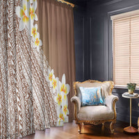 Tahiti Plumeria Tribal Pattern Window Curtain Wave Style Brown LT05 - Polynesian Pride