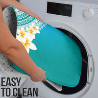 Tahiti Plumeria Tribal Pattern Bathroom Set Wave Style Turquoise LT05 - Polynesian Pride