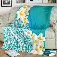 Tahiti Plumeria Tribal Pattern Blanket Wave Style Turquoise LT05 - Polynesian Pride