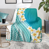Tahiti Plumeria Tribal Pattern Blanket Wave Style Turquoise LT05 - Polynesian Pride