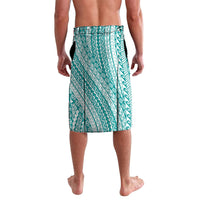 Tahiti Plumeria Tribal Pattern Lavalava Wave Style Turquoise LT05 - Polynesian Pride