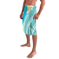 Tahiti Plumeria Tribal Pattern Lavalava Wave Style Turquoise LT05 - Polynesian Pride