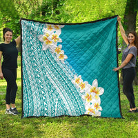 Tahiti Plumeria Tribal Pattern Quilt Wave Style Turquoise LT05 - Polynesian Pride