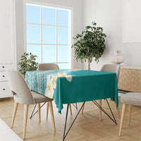 Tahiti Plumeria Tribal Pattern Tablecloth Wave Style Turquoise LT05 - Polynesian Pride