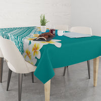 Tahiti Plumeria Tribal Pattern Tablecloth Wave Style Turquoise LT05 - Polynesian Pride