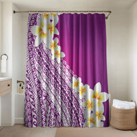 Tahiti Plumeria Tribal Pattern Bathroom Set Wave Style Purple LT05 Shower Curtain Only Purple - Polynesian Pride