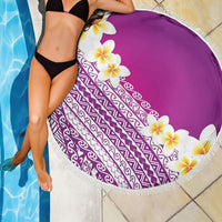Tahiti Plumeria Tribal Pattern Beach Blanket Wave Style Purple LT05 - Polynesian Pride