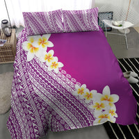 Tahiti Plumeria Tribal Pattern Bedding Set Wave Style Purple LT05 - Polynesian Pride