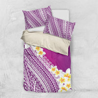 Tahiti Plumeria Tribal Pattern Bedding Set Wave Style Purple LT05 US Twin 172cm x 218cm Purple - Polynesian Pride