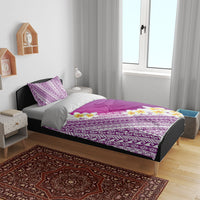 Tahiti Plumeria Tribal Pattern Bedding Set Wave Style Purple LT05 - Polynesian Pride
