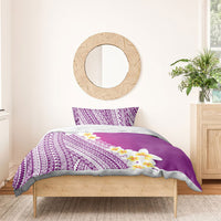 Tahiti Plumeria Tribal Pattern Bedding Set Wave Style Purple LT05 - Polynesian Pride