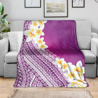 Tahiti Plumeria Tribal Pattern Blanket Wave Style Purple LT05 - Polynesian Pride
