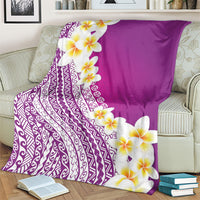 Tahiti Plumeria Tribal Pattern Blanket Wave Style Purple LT05 - Polynesian Pride