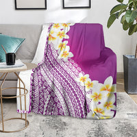 Tahiti Plumeria Tribal Pattern Blanket Wave Style Purple LT05 - Polynesian Pride