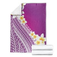 Tahiti Plumeria Tribal Pattern Blanket Wave Style Purple LT05 - Polynesian Pride