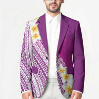 Tahiti Plumeria Tribal Pattern Blazer Wave Style Purple LT05 - Polynesian Pride
