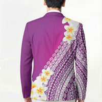 Tahiti Plumeria Tribal Pattern Blazer Wave Style Purple LT05 - Polynesian Pride