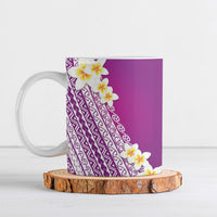 Tahiti Plumeria Tribal Pattern Ceramic Mug Wave Style Purple LT05 Purple - Polynesian Pride