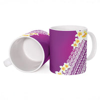 Tahiti Plumeria Tribal Pattern Ceramic Mug Wave Style Purple LT05 - Polynesian Pride