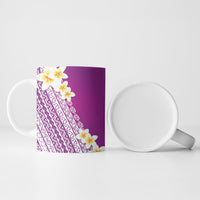 Tahiti Plumeria Tribal Pattern Ceramic Mug Wave Style Purple LT05 - Polynesian Pride