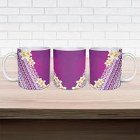 Tahiti Plumeria Tribal Pattern Ceramic Mug Wave Style Purple LT05 - Polynesian Pride