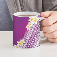 Tahiti Plumeria Tribal Pattern Ceramic Mug Wave Style Purple LT05 - Polynesian Pride