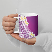 Tahiti Plumeria Tribal Pattern Ceramic Mug Wave Style Purple LT05 - Polynesian Pride