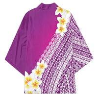 Tahiti Plumeria Tribal Pattern Kimono Wave Style Purple LT05 - Polynesian Pride
