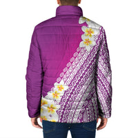 Tahiti Plumeria Tribal Pattern Padded Jacket Wave Style Purple LT05 - Polynesian Pride