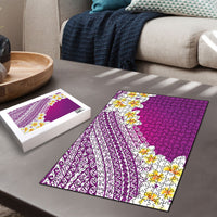 Tahiti Plumeria Tribal Pattern Puzzle Wave Style Purple LT05 - Polynesian Pride