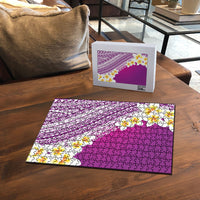 Tahiti Plumeria Tribal Pattern Puzzle Wave Style Purple LT05 - Polynesian Pride