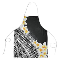 Tahiti Plumeria Tribal Pattern Apron Wave Style Black LT05 Black - Polynesian Pride