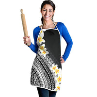 Tahiti Plumeria Tribal Pattern Apron Wave Style Black LT05 - Polynesian Pride