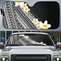 Tahiti Plumeria Tribal Pattern Auto Sun Shade Wave Style Black LT05 Black - Polynesian Pride