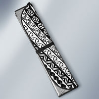 Tahiti Plumeria Tribal Pattern Auto Sun Shade Wave Style Black LT05 - Polynesian Pride