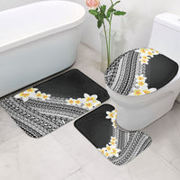 Tahiti Plumeria Tribal Pattern Bathroom Set Wave Style Black LT05 - Polynesian Pride